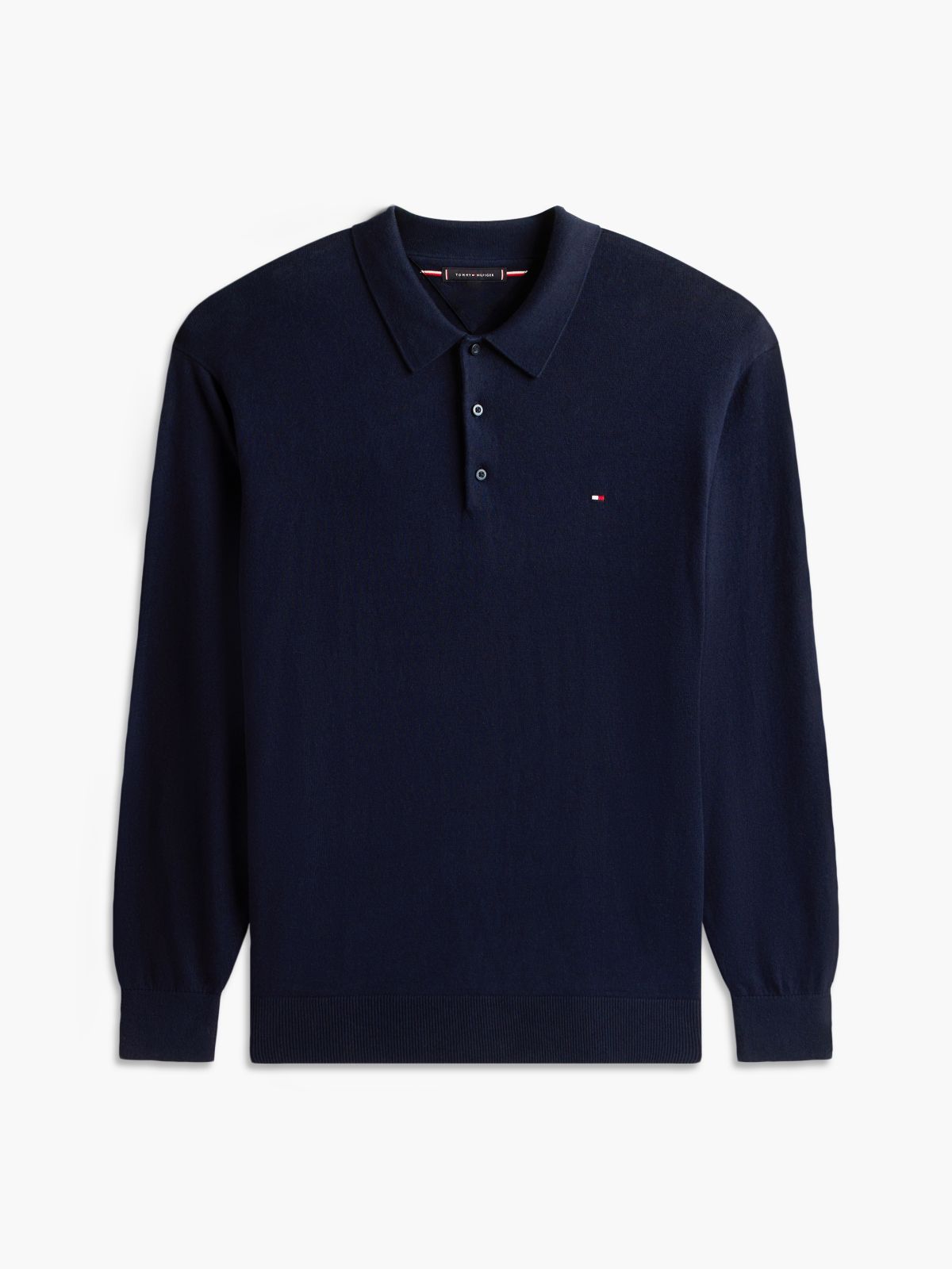 Plus Regular Fit Polo Jumper With Cashmere — Blue