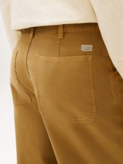 Straight Washed Canvas Carpenter Trousers — Brown 3