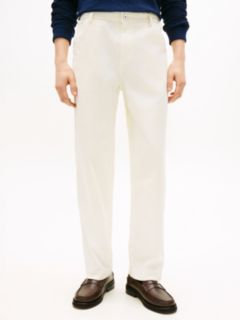 Straight Washed Canvas Carpenter Trousers — Brown 2
