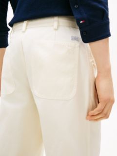 Straight Washed Canvas Carpenter Trousers — Brown 3
