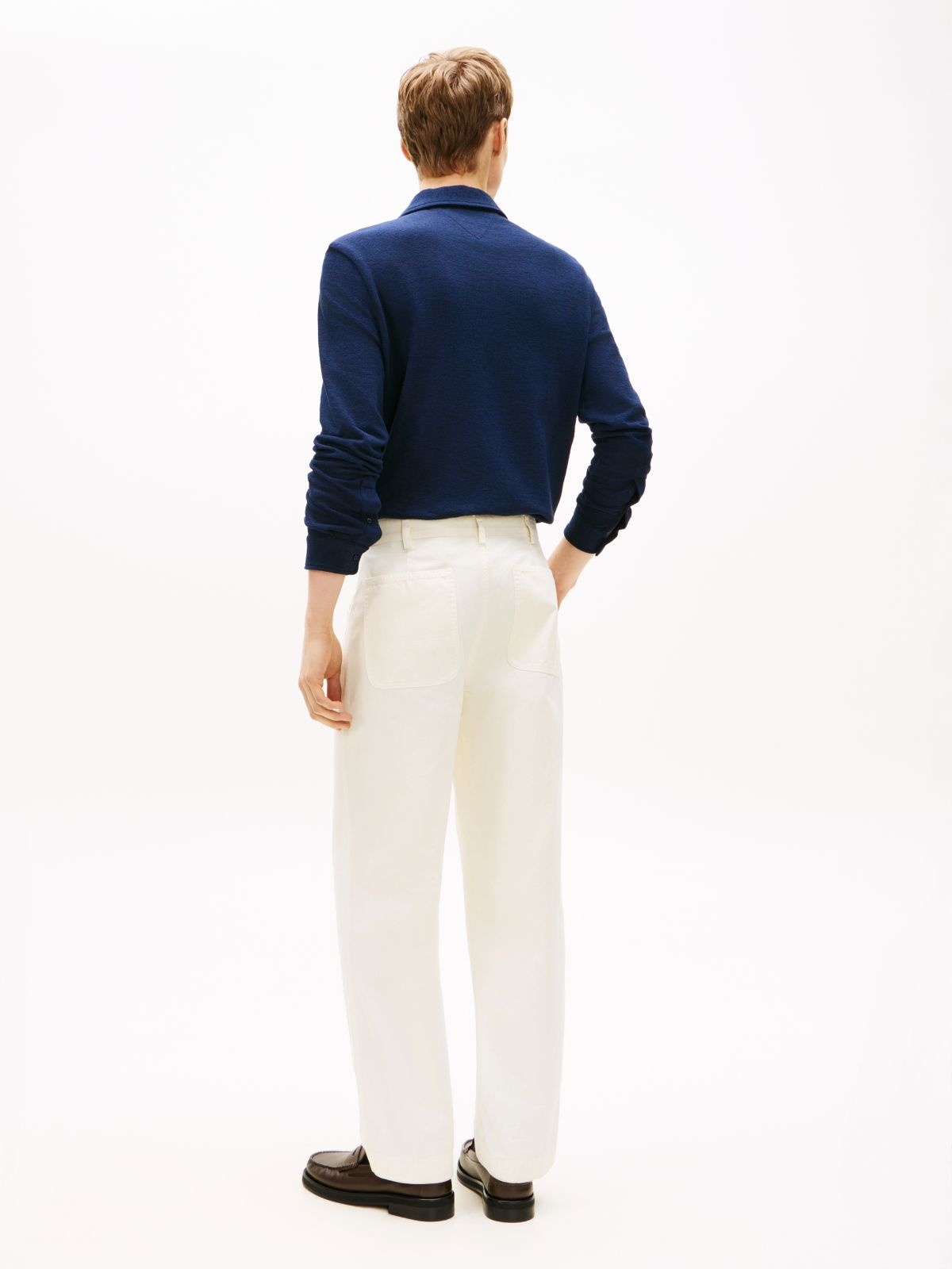 Straight Washed Canvas Carpenter Trousers — Brown
