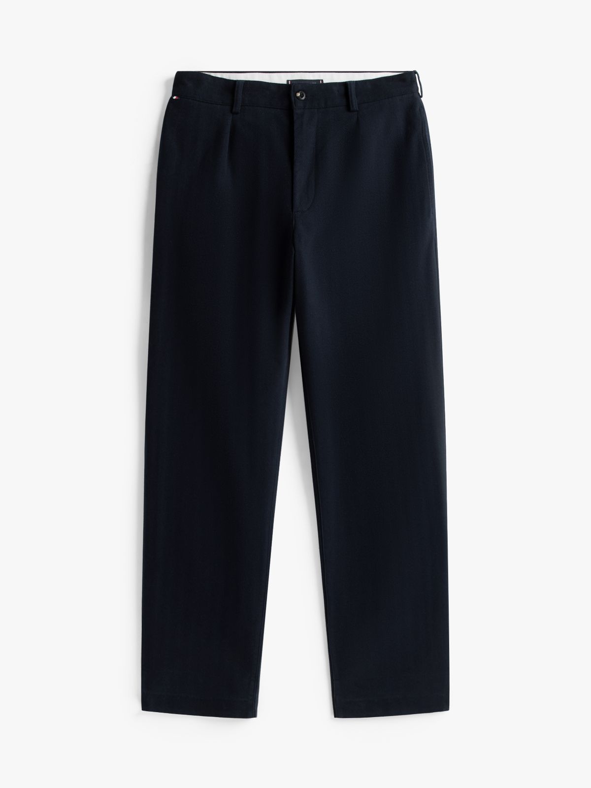 Straight Brushed Herringbone Chinos — Blue