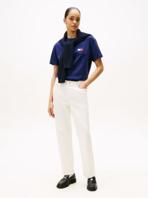 t-shirt the sail amsterdam capsule con loghi blu da uomini tommy hilfiger