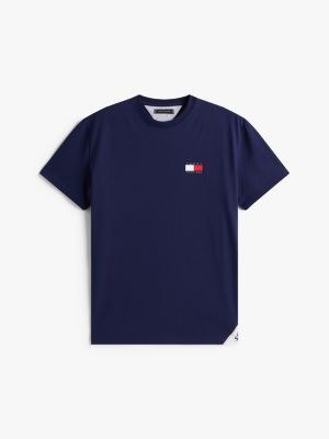 t-shirt the sail amsterdam capsule con loghi blu da uomini tommy hilfiger