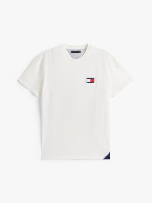t-shirt the sail amsterdam capsule con loghi bianco da uomini tommy hilfiger