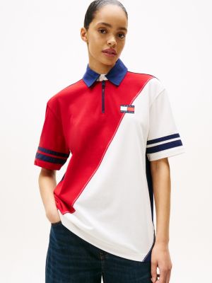 polo à logo capsule sail amsterdam au dos bleu pour hommes tommy hilfiger