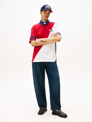 polo à logo capsule sail amsterdam au dos bleu pour hommes tommy hilfiger