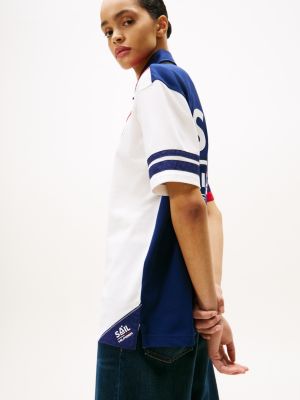 polo à logo capsule sail amsterdam au dos bleu pour hommes tommy hilfiger