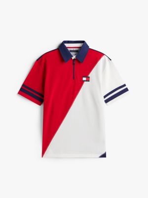 polo à logo capsule sail amsterdam au dos bleu pour hommes tommy hilfiger