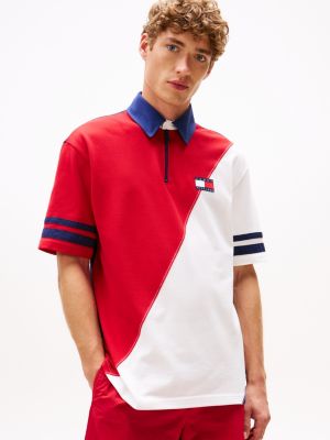 polo the sail amsterdam capsule con logo blue de hombres tommy hilfiger