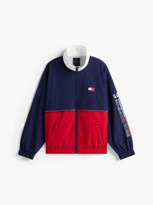 blue the sail amsterdam capsule back logo windbreaker for men tommy hilfiger