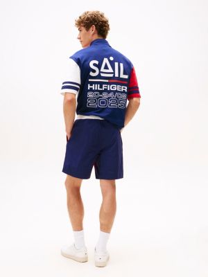 blauw sail amsterdam relaxed fit short voor heren - tommy hilfiger