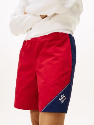 blauw sail amsterdam relaxed fit short voor heren - tommy hilfiger