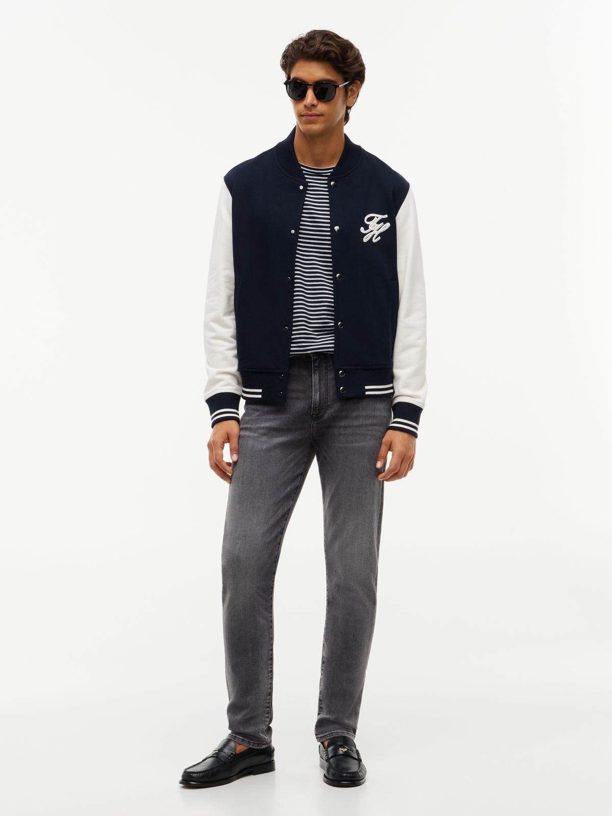 Bleecker Slim Whiskered Jeans — Grey