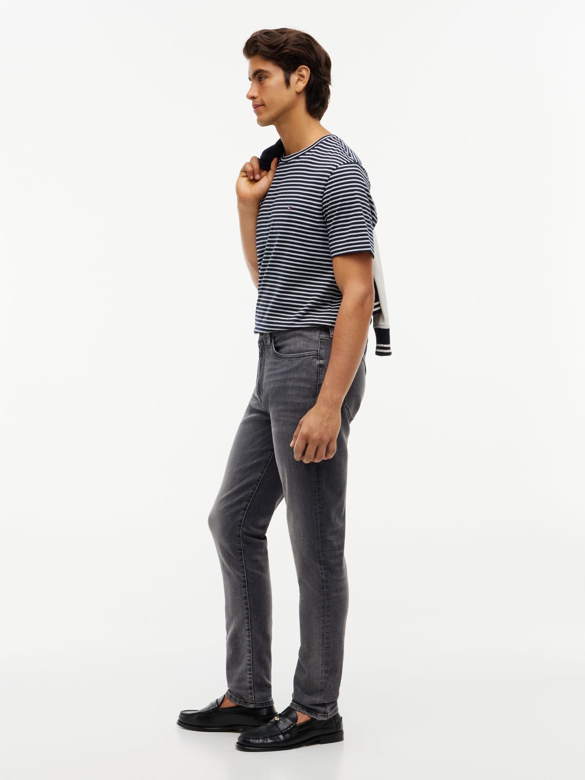 Bleecker Slim Whiskered Jeans — Grey