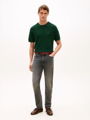 grey bleecker slim jeans mit whisker-effekt für herren - tommy hilfiger