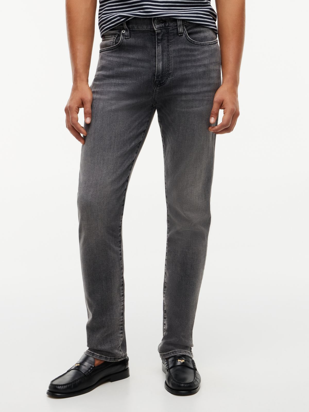 Bleecker Slim Whiskered Jeans — Grey