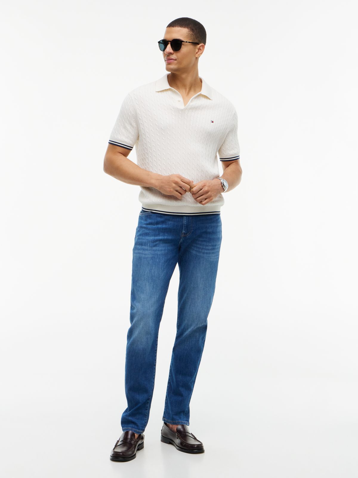 Bleecker Slim Faded Jeans — Blue