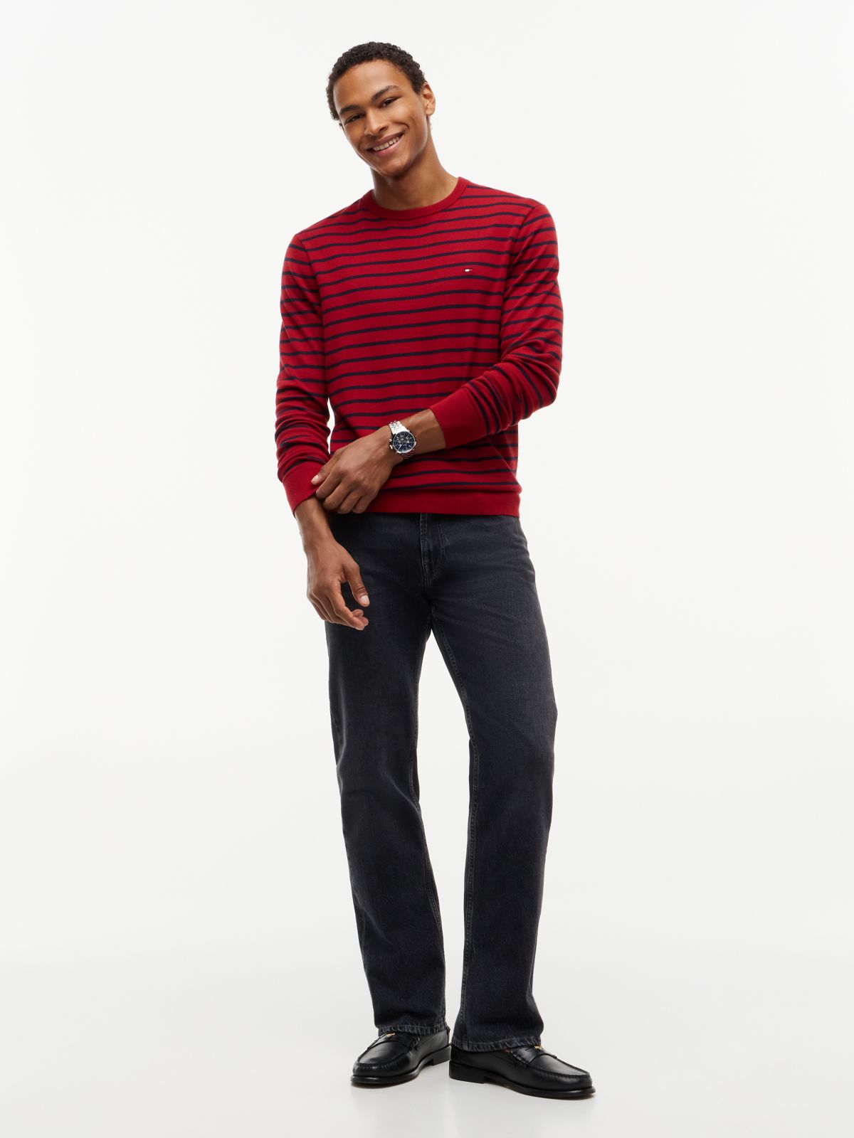 Dover Regular Straight Whiskered Black Jeans — Grey