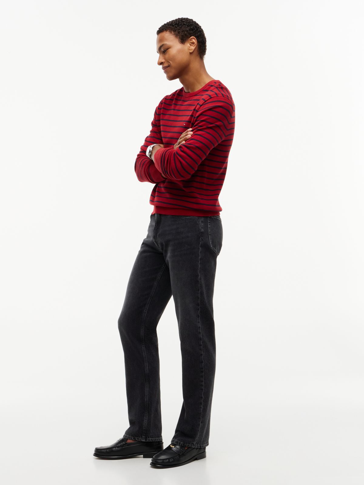 Dover Regular Straight Whiskered Black Jeans — Grey