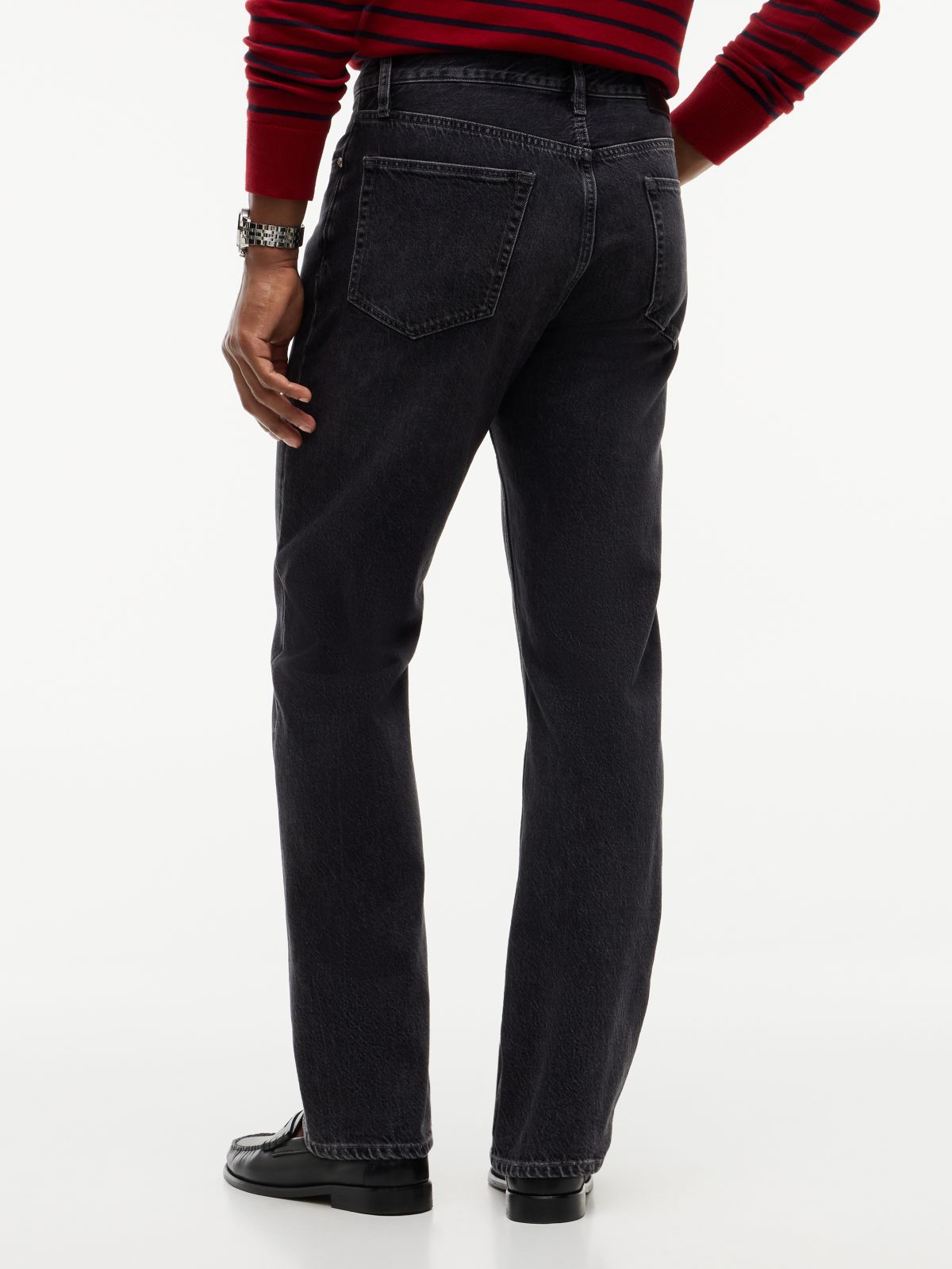 Dover Regular Straight Whiskered Black Jeans — Grey