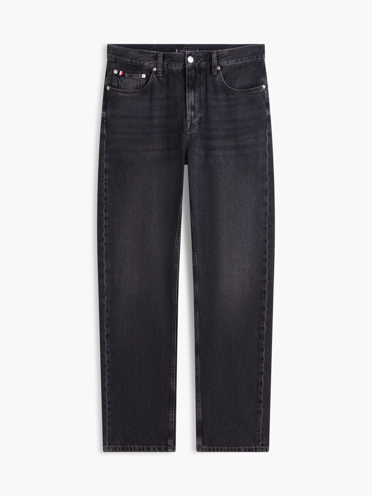Dover Regular Straight Whiskered Black Jeans — Grey