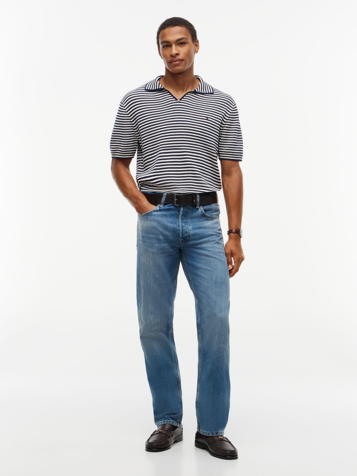 Dover Regular Straight Whiskered Selvedge Jeans — Blue