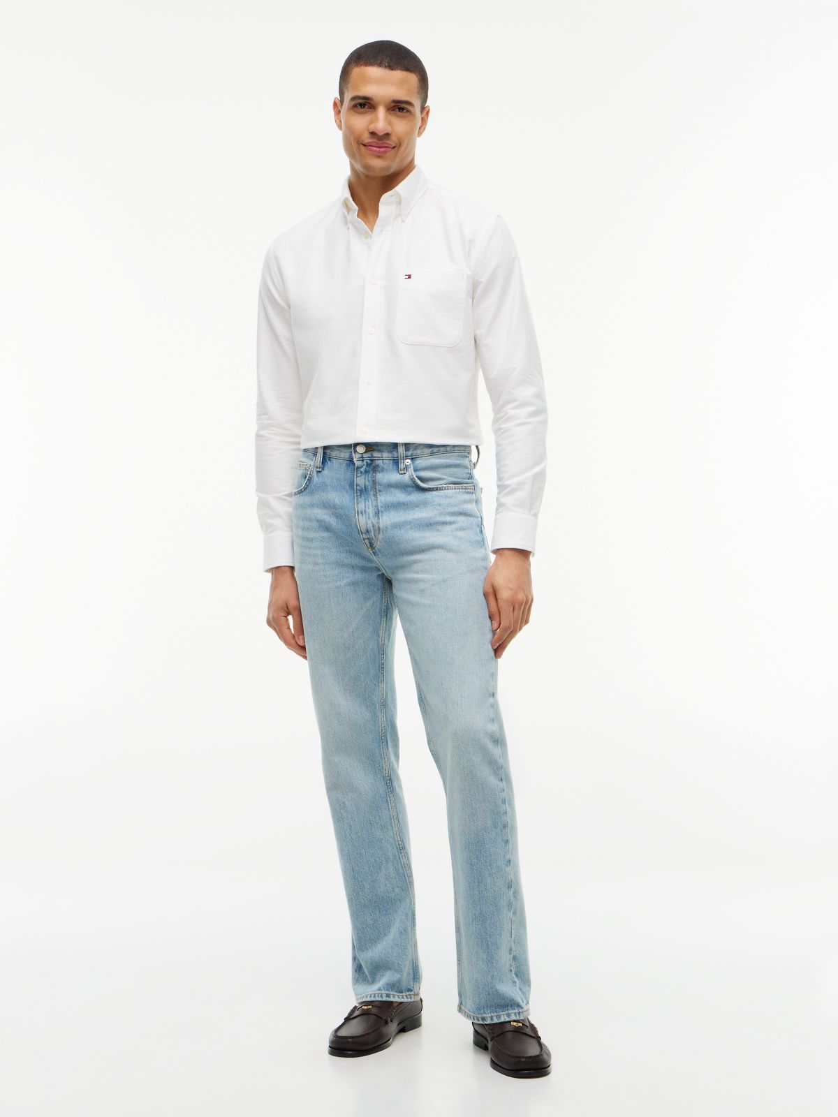 Dover Regular Straight Whiskered Jeans — Blue