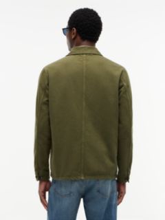 Washed Flag Embroidery Denim Chore Jacket — Green 4