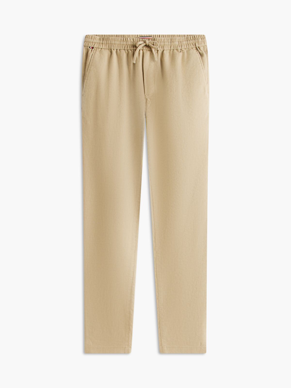 Harlem Tapered Leg Linen Blend Chinos — Beige