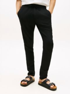 Harlem Tapered Leg Linen Blend Chinos — Black 2