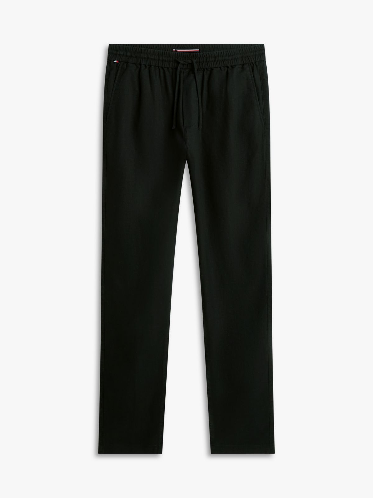 Harlem Tapered Leg Linen Blend Chinos — Black