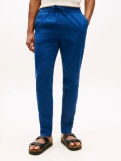 Harlem Tapered Leg Linen Blend Chinos — Blue 2
