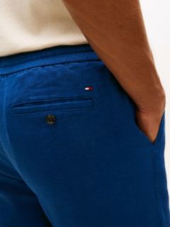 Harlem Tapered Leg Linen Blend Chinos — Blue 3