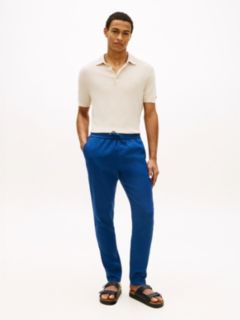 Harlem Tapered Leg Linen Blend Chinos — Blue 1