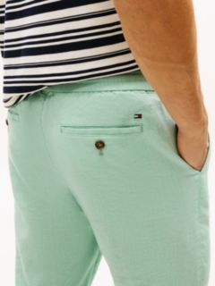 Harlem Tapered Leg Linen Blend Chinos — Green 3