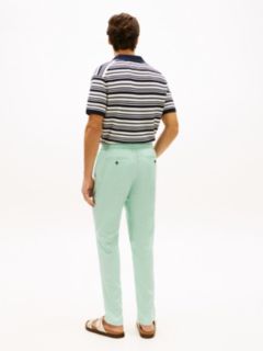 Harlem Tapered Leg Linen Blend Chinos — Green 4