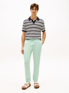 Harlem Tapered Leg Linen Blend Chinos — Green 1