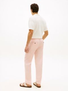 Harlem Tapered Leg Linen Blend Chinos — Pink 4