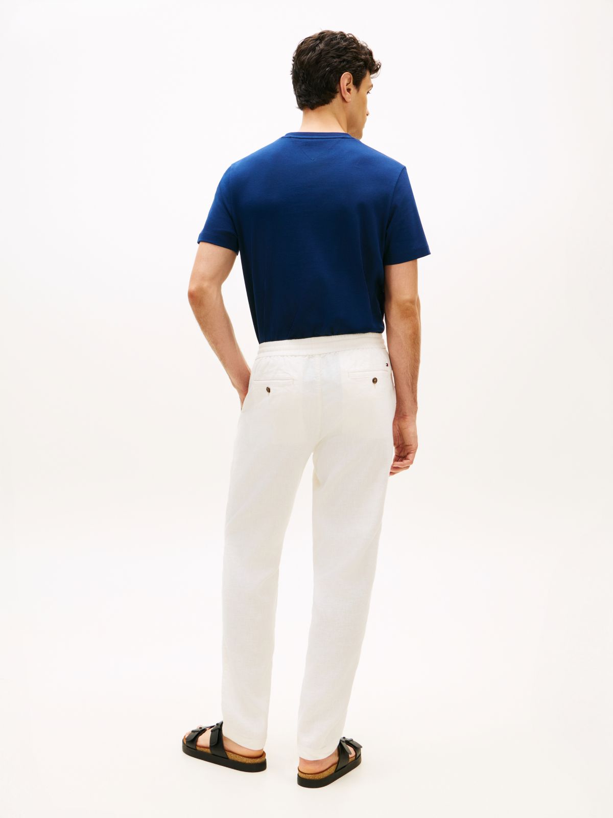 Harlem Tapered Leg Linen Blend Chinos — Yellow