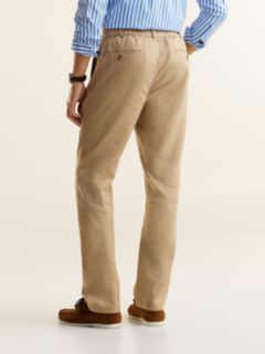 Denton Slim Straight Linen Blend Chinos — Beige 4