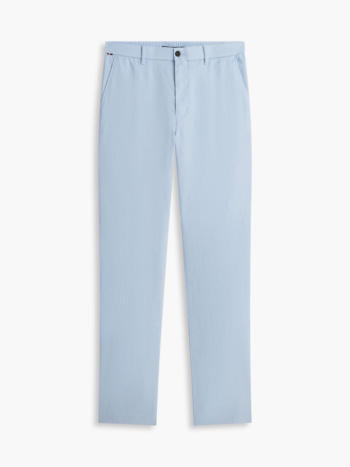 Denton Slim Straight Linen Blend Chinos — Blue