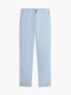 Denton Slim Straight Linen Blend Chinos — Blue 5