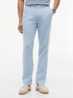 Denton Slim Straight Linen Blend Chinos — Blue 1