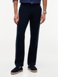 Denton Slim Straight Linen Blend Chinos — Blue 1