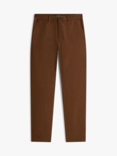 Denton Slim Straight Linen Blend Chinos — Brown 5