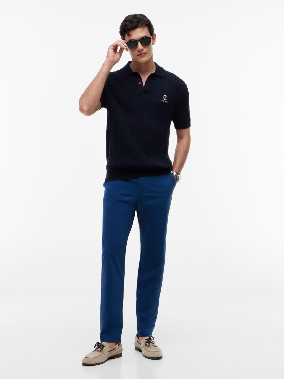 Harlem Lightweight Tapered Leg Chinos — Blue