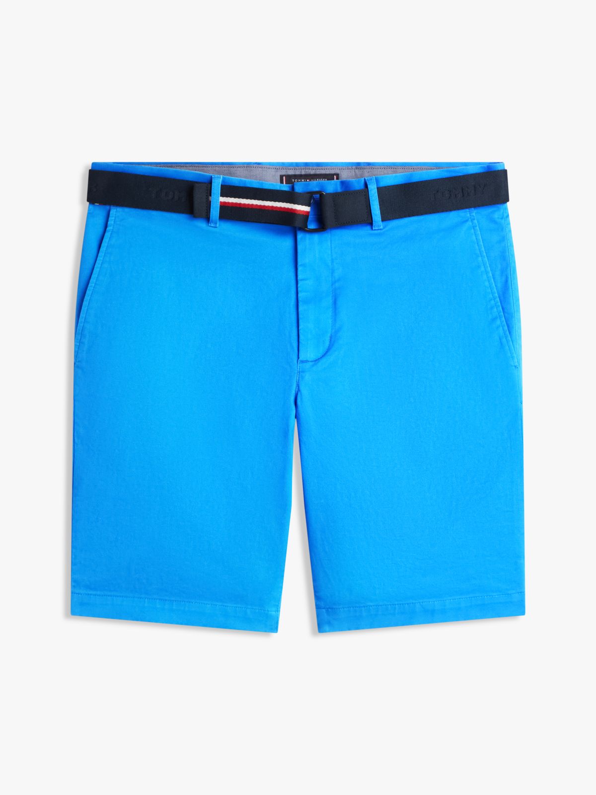 Denton Slim Straight Belted Chino Shorts — Blue