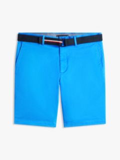 Denton Slim Straight Belted Chino Shorts — Blue 5