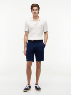 Denton Slim Straight Belted Chino Shorts — Blue 2